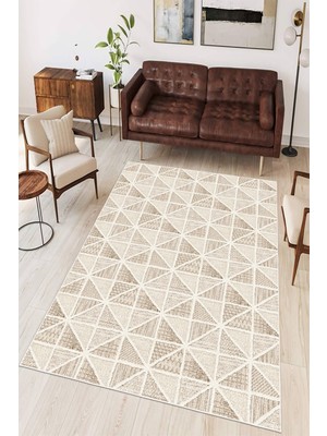 Geometrik Desenli Modern Baskılı Kaymaz Yıkanabilir Salon Oturma Odası Mutfak Antre Halısı Yolluk