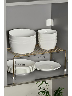 Empressco Edora Home Parlak Altın Dolap Içi Düzenleyici Tel Raf Fincan Tabak Kase Organizer Paslanmaz Metal - Fiyatı, Yorumları