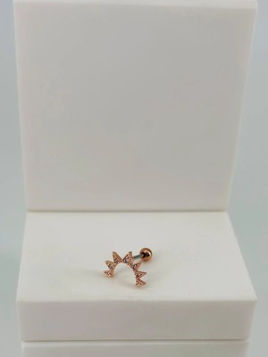 Freedom Storee Rose Zirkon Taşlı Uç Kısmı : Pirinç Kıkırdak Bar Uzunluğu : 6 mm / Bar Kalınlığı 0.8 mm / Top Boyu 3 Mm  - PT0057-2