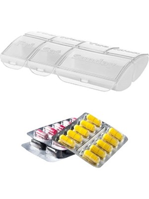 MERİVİA Haftalık 7 Bölmeli Hap (Tablet) Saklama ve Hatırlatma Kutusu (5405)
