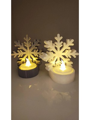 Oko Design Noel Kar Tanesi Dekoratif LED Mumluk Tealight ( 2 Adet )