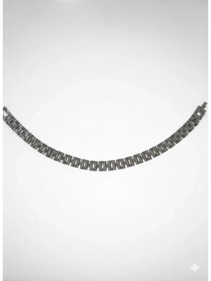 Freedom Storee Rodyum Çelik  Erkek Çelik Bileklik Boy 21.5 cm / En 0.8 Mm  - EBL0041