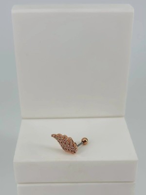 Freedom Storee Rose Zirkon Taşlı Uç Kısmı : Pirinç Kıkırdak Bar Uzunluğu : 6 mm / Bar Kalınlığı 0.8 mm / Top Boyu 3 mm / Çap 10 mm - PT0055-2