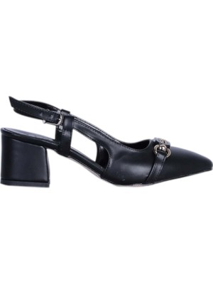 Moda Ayakkabı Ayışığı 2810 5cm Slingback Cilt Kadın Topuklu Ayakkabı