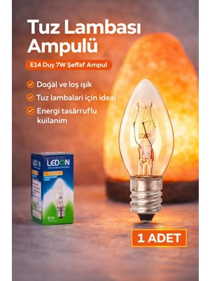 7W Seffaf Tuz Lambasi Ampulu - Gece Lambasi (1 Adet) Seffaf Parfüm Ampul E14 Duy