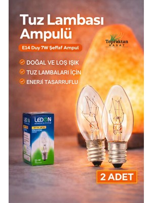 7W Seffaf Tuz Lambasi Ampulu - Gece Lambasi (2 Adet) Seffaf Parfüm Ampul E14 Duy