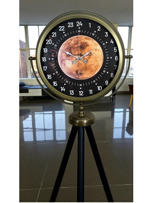 Yazline Global Eskitme 24 Saat Göstergeli Özel Tasarım Tripod Ayaklı Saat
