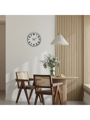 Yazline Global Sade Tasarım Beyaz 40 cm Metal Duvar Saati
