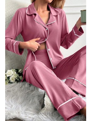 Bella Notte Gül Kurusu Pamuklu Mevsimlik Uzun Pijama Takımı