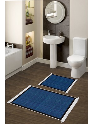 Alanur Home Kaymaz Taban Djt Klozet Takımı Trend Saçaklı Dokuma Desen E5007