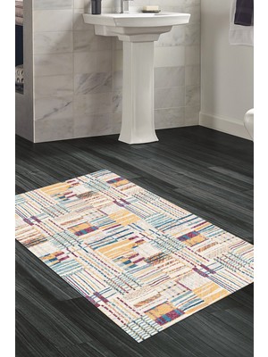 Dekoreko Kaymaz Taban Djt Banyo Halısı Yıldız Deri Modern 1937