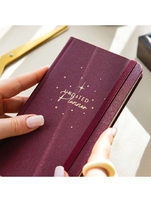 Paperora Charm Takılabilen  Süresiz Haftalık Planlayıcı Cep Ajanda 9X17 cm Bordo