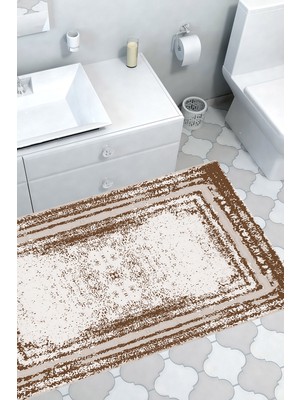 Dekoreko Kaymaz Taban Djt Banyo Halısı Yıldız Deri Modern M5132