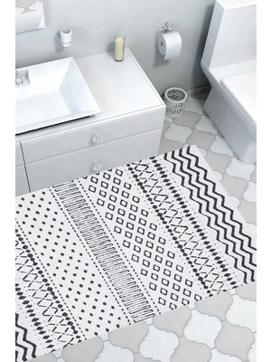 Dekoreko Kaymaz Taban Djt Banyo Halısı Yıldız Deri Iskandinav F5086