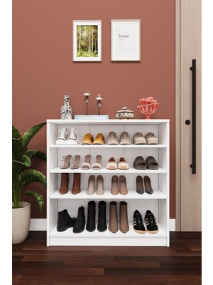 Modern 4 Katlı Raflı Ayakkabılık %100 MDF Çok Amaçlı Düzenleyici A32