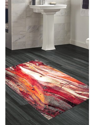 Dekoreko Kaymaz Taban Djt Banyo Halısı Yıldız Deri Modern S5050