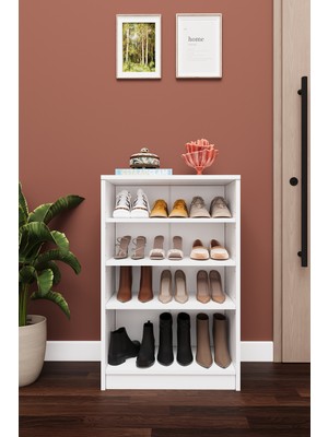 Modern 4 Katlı Raflı Ayakkabılık %100 MDF Çok Amaçlı Düzenleyici A31
