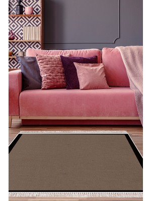 Alanur Home Kaymaz Dijital Mutfak & Salon Halı Star Pamuk Saçaklı Dokuma E5001