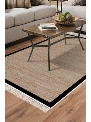 Alanur Home Kaymaz Dijital Mutfak & Salon Halı Star Pamuk Saçaklı Dokuma E5001
