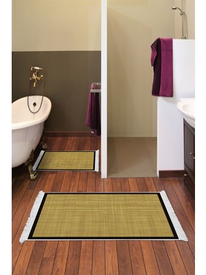 Alanur Home Kaymaz Taban Djt Klozet Takımı Trend Saçaklı Dokuma Desen E5007