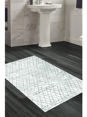 Dekoreko Kaymaz Taban Djt Banyo Halısı Yıldız Deri Iskandinav F5079
