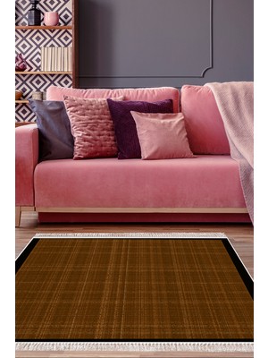 Alanur Home Kaymaz Taban Djt Banyo Mutfak Salon Halı Trend Saçaklı Dokuma Desen E5007