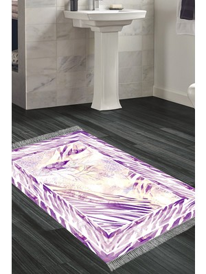 Dekoreko Kaymaz Taban Djt Banyo Halısı Yıldız Deri Saçaklı Modern 728