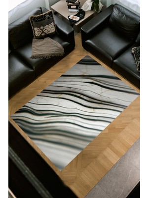 Alanur Home Kaymaz Dijital Mutfak & Salon Halı Yıldız Deri Mermer E5032