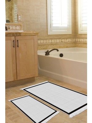 Alanur Home Kaymaz Taban Djt Klozet Takımı Yıldız Deri Saçaklı Dokuma Desen E5007
