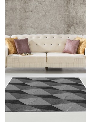 Alanur Home Kaymaz Dijital Mutfak & Salon Halı Trend Geometrik E5030