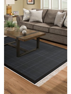 Alanur Home Kaymaz Taban Djt Banyo Mutfak Salon Halı Trend Saçaklı Dokuma Desen E5007