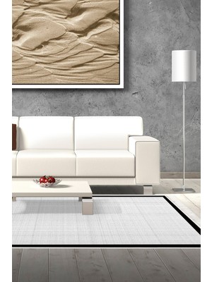 Alanur Home Kaymaz Taban Djt Banyo Mutfak Salon Halı Trend Saçaklı Dokuma Desen E5007