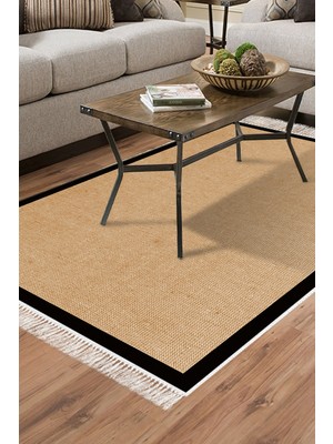 Alanur Home Kaymaz Dijital Mutfak & Salon Halı Star Pamuk Saçaklı Dokuma E5001