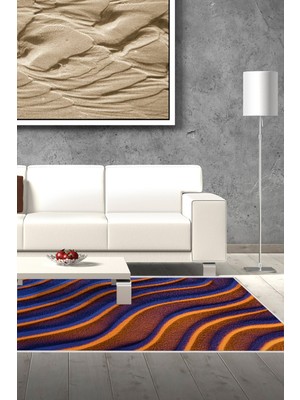 Alanur Home Kaymaz Dijital Mutfak & Salon Halı Trend Geometrik E5022