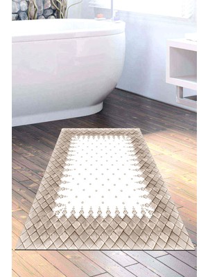 Dekoreko Kaymaz Taban Djt Banyo Halısı Yıldız Deri Modern 1529