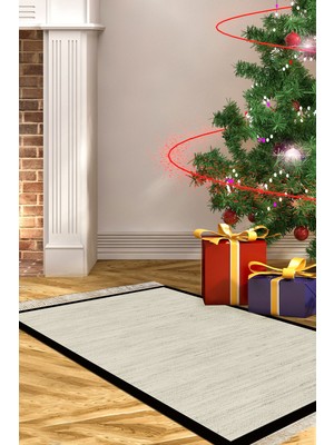 Alanur Home Kaymaz Dijital Mutfak & Salon Halı Yıldız Deri Saçaklı Dokuma E5001