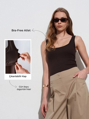 Dilvin 32807 Bra-Free Atlet-Koyu Kahve