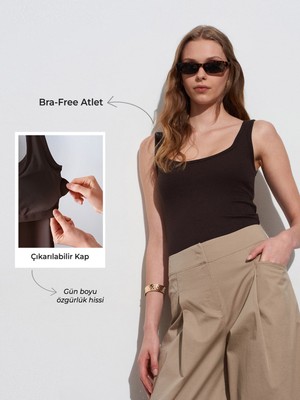 Dilvin 32807 Bra-Free Atlet-Koyu Kahve