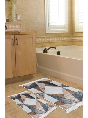 Alanur Home Kaymaz Taban Djt Klozet Takımı Yıldız Deri Saçaklı Geometrik E5028