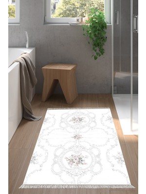Dekoreko Kaymaz Taban Djt Banyo Halısı Yıldız Deri Saçaklı Modern 1494