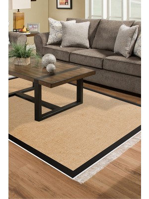 Alanur Home Kaymaz Dijital Mutfak & Salon Halı Yıldız Deri Saçaklı Dokuma E5001