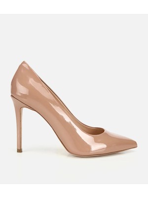 Hotiç Kadın Rugan Deri Bej Yüksek Topuklu Stiletto