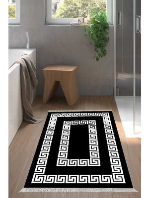 Dekoreko Kaymaz Taban Djt Banyo Halısı Yıldız Deri Saçaklı Modern 650M