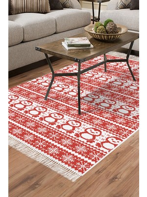 Alanur Home Kaymaz Dijital Mutfak & Salon Halı Star Pamuk Saçaklı E5184