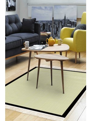 Alanur Home Kaymaz Taban Djt Banyo Mutfak Salon Halı Trend Saçaklı Dokuma Desen E5007