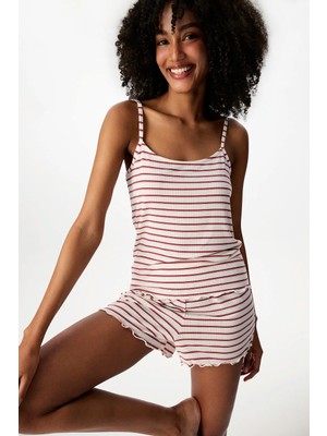 Penti Bej Sisterhood Beige Şortlu Pijama Takımı