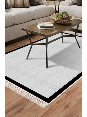 Alanur Home Kaymaz Taban Djt Banyo Mutfak Salon Halı Trend Saçaklı Dokuma Desen E5007