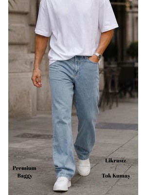 Cedy Denim Erkek Yüksek Bel Bol Kesim Baggy Loose Fit Jean PANTOLON-C352