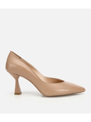 Hotiç 01AYH321960A330 KADIN Deri Bej Kısa Topuklu Stiletto