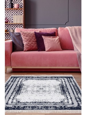 Dekoreko Kaymaz Taban Djt Salon Halısı Trend Saçaklı Modern M5132